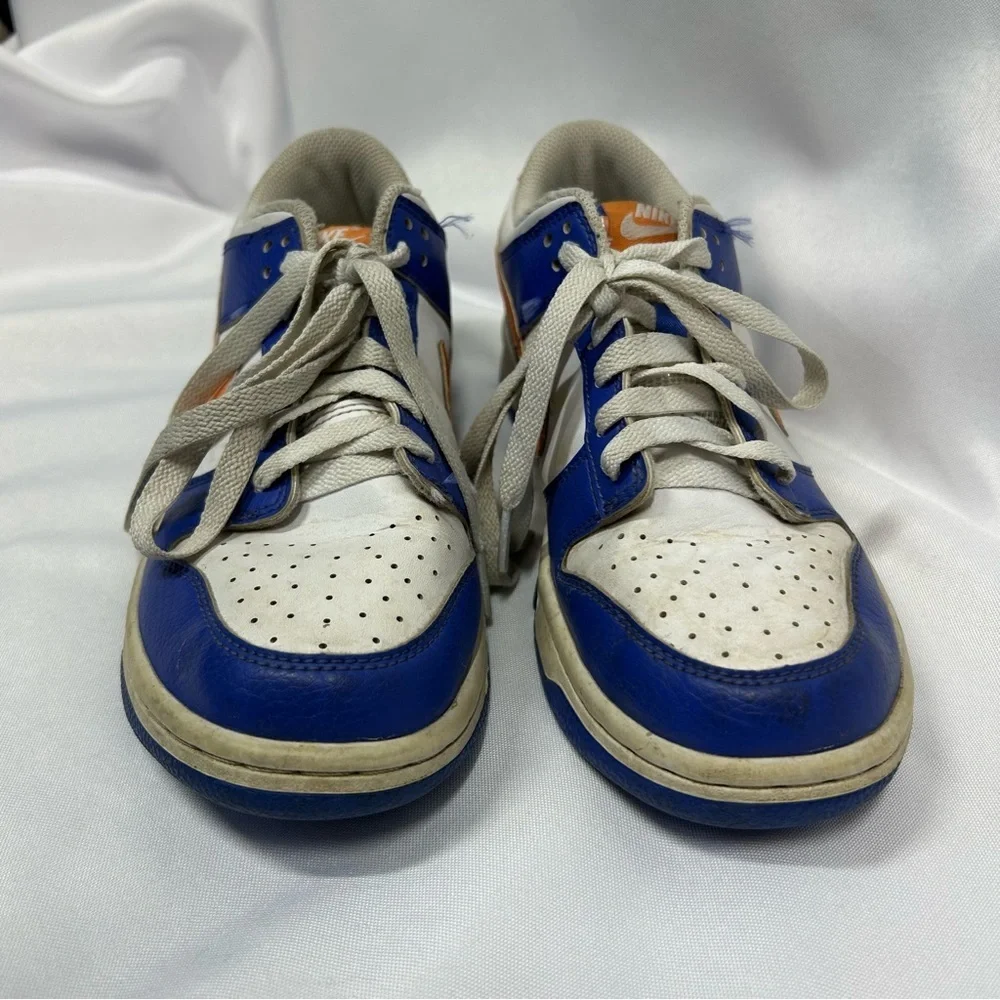 Nike | Dunk Low Knicks Sneakers Blue White Orange Shoes Boys Size 6.5Y